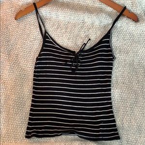 Black stripped crop top